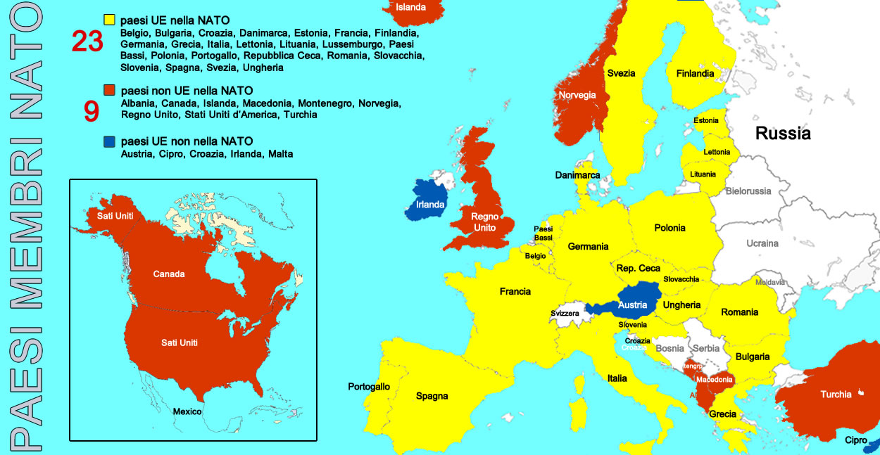 Identità politica e militare dei 27 paesi membri della UE